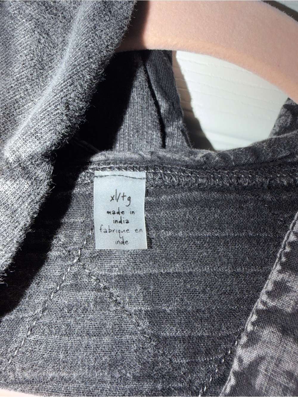 Free People Quilted Hooded Half-Zip Pullover - Charcoal Gray - Picture 5 of 5